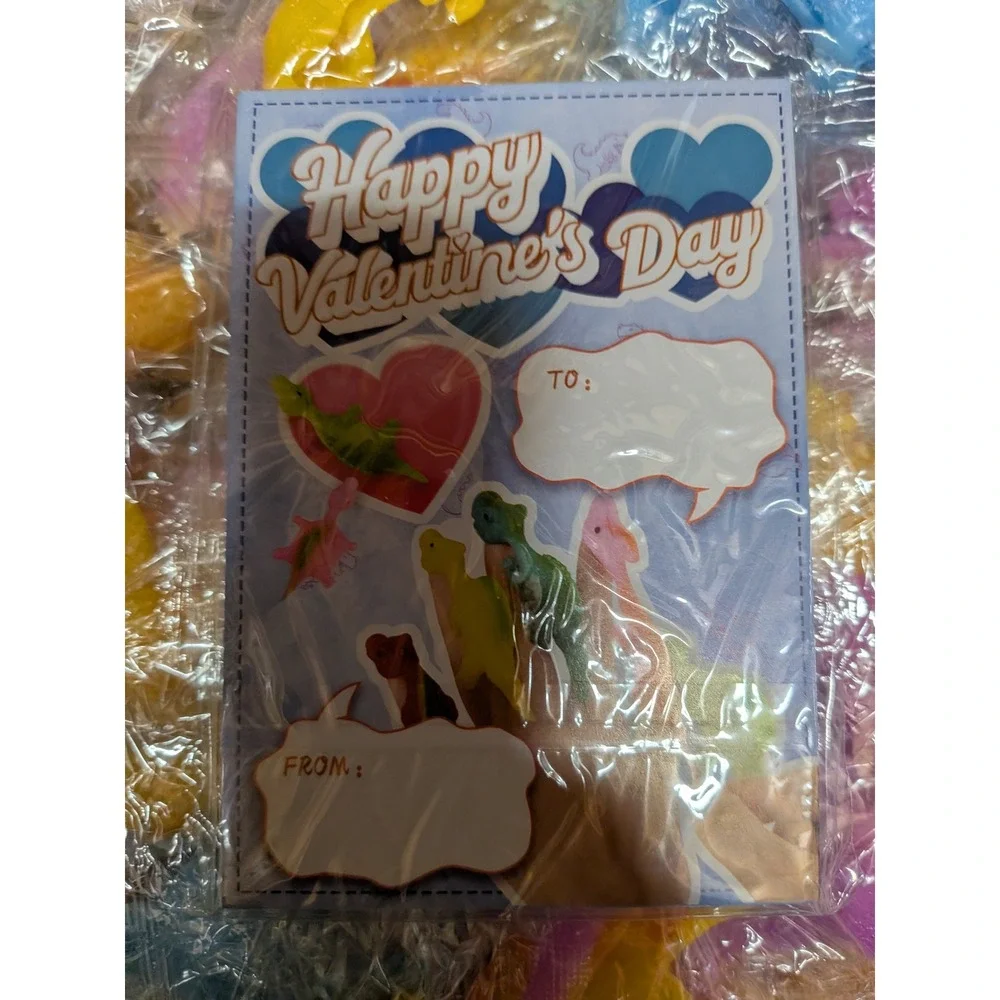Valentine You Make My Heart Pop Dinosaur Finger Puppet Exchange Set with Cards
